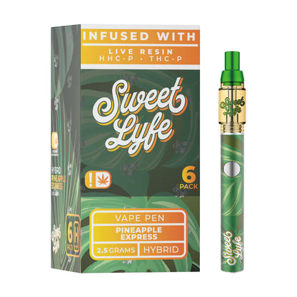 Sweet Life 2.5ml Disposable Vape Pen Infused with Live Resin HHC-P+THC-P - Pineapple Express - Hybrid