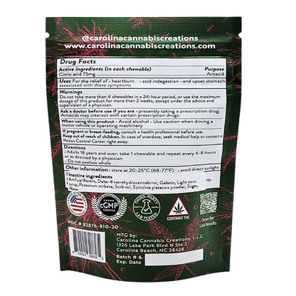 Soothe Chewables | Delta 8 | Watermelon 20ct bag | Carolina Cannabis Creations