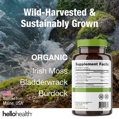 Organic Irish Sea Moss Capsules with Burdock Root & Bladderwrack