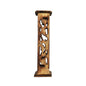 Carved Wood Square 12" Tower Incense Burner w/Slide-Out Ashcatcher