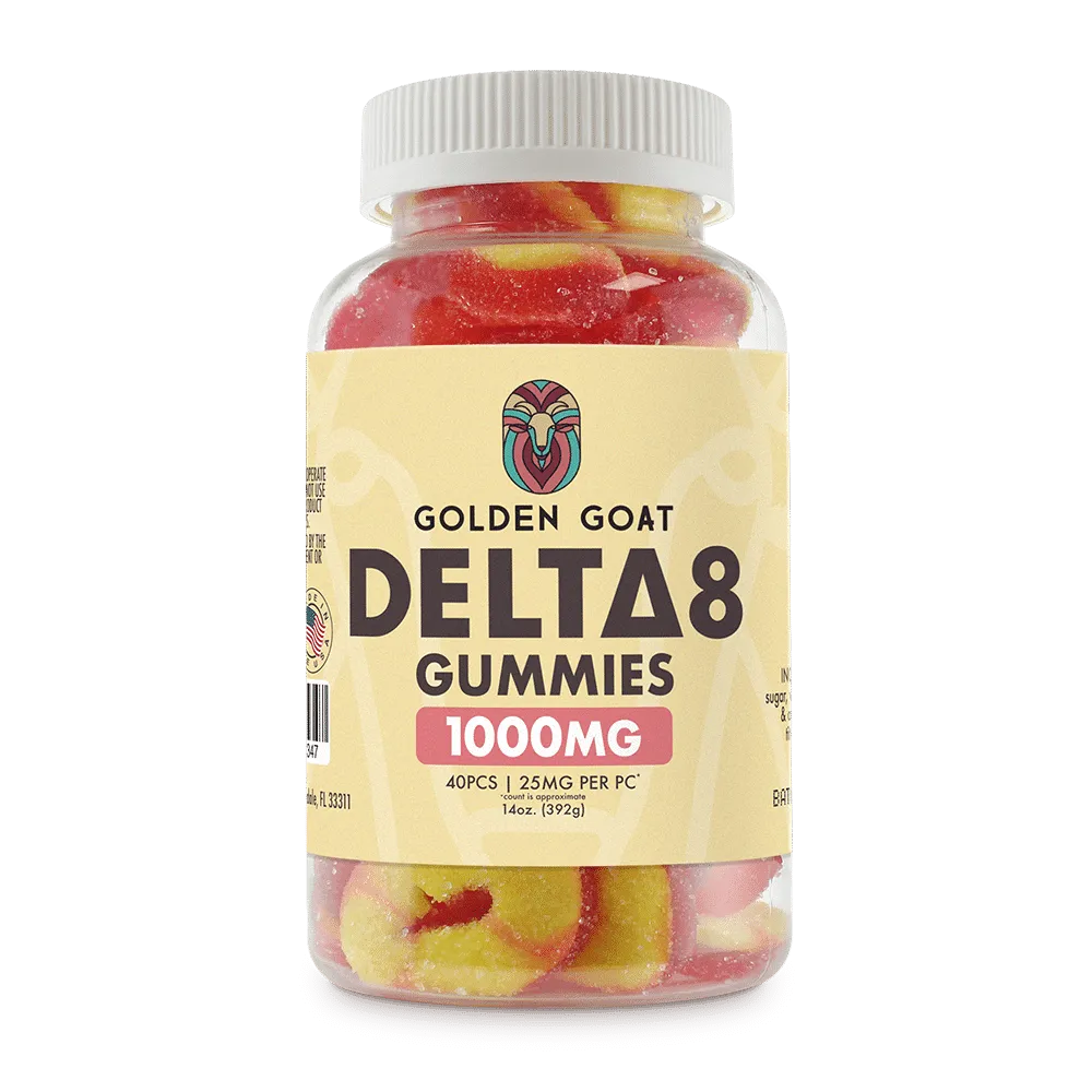 Delta 8 Gummies 1000mg - Peach Rings