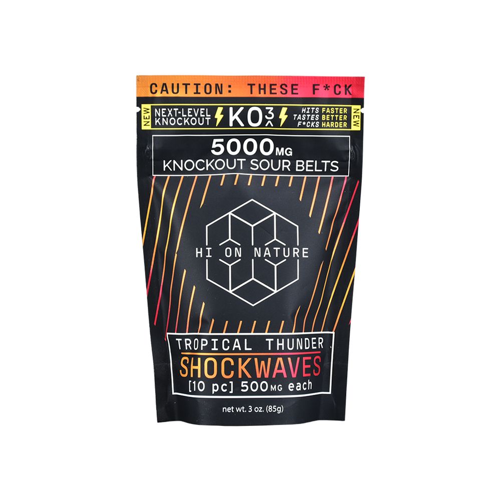 HI On Nature Shockwaves KO3 Blend Sour Belts | 5000mg | 10pc