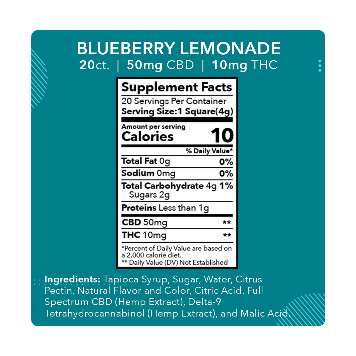 Mdrn Mood Blueberry Lemonade - 50mg CBD / 10mg THC (20ct)