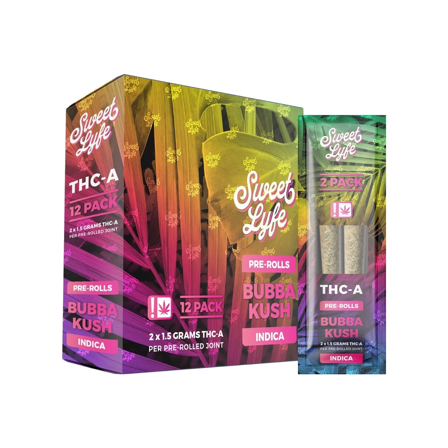 Sweet Lyfe THC-A Joints - 2 Pack Bubba Kush (Hybrid)