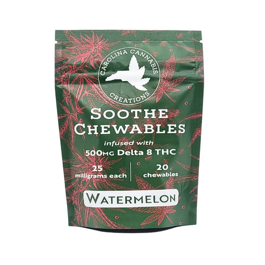 Soothe Chewables | Delta 8 | Watermelon 20ct bag | Carolina Cannabis Creations